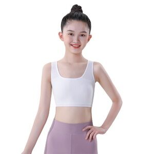 White Ribbed Women's Crop Top